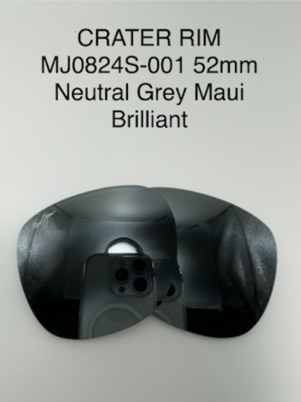 Replacement Lenses Maui Jim Crater Rim MJ0824-001 Neutral Grey Maui Brilliant